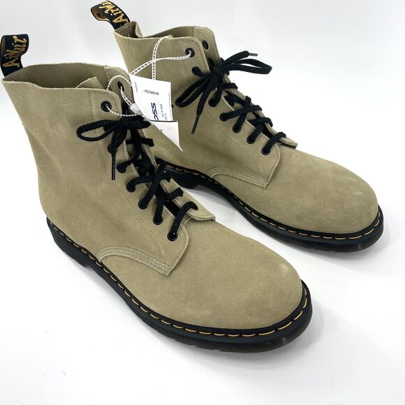 RARE Dr Martens Suede Tan Brown & Black Combat Boots NWT Men\'s size 14 main image 5